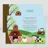 Baby shower Animaux de ferme Invitation (Devant / Derrière)