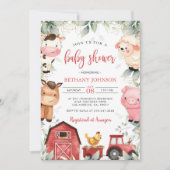 Baby shower Animaux de ferme Invitation (Devant)