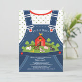 Baby shower Animaux de ferme Invitation (Debout devant)