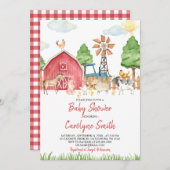 Baby shower Animaux de ferme Invitation (Devant / Derrière)