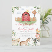 Baby shower Animaux de ferme Invitation (Debout devant)