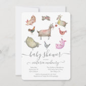 Baby shower Animaux de ferme Invitation (Devant)
