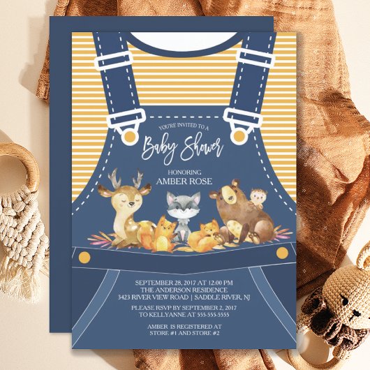 Baby shower Animaux de WOODLAND Invitation