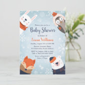 Baby shower Animaux d'hiver mignons Invitation (Debout devant)