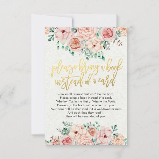 Baby shower Apportez un livre au lieu d'une carte (Devant)