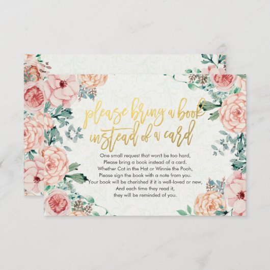 Baby shower Apportez un livre au lieu d'une carte (Devant / Derrière)