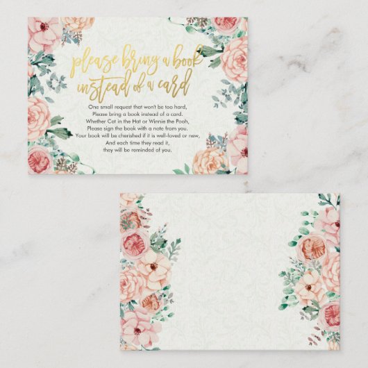Baby shower Apportez un livre au lieu d'une carte (Devant / Derrière)