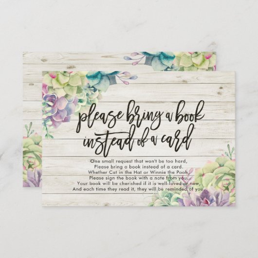 Baby shower Apportez un livre au lieu d'une carte (Devant / Derrière)