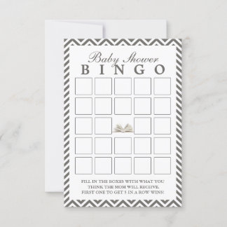Baby shower Apportez un livre Chevron Bingo Cartes