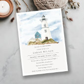 Baby shower Aqua Lighthouse Mountains Invitation