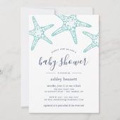 Baby shower Aqua Starfish Invitation (Devant)