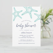 Baby shower Aqua Starfish Invitation (Debout devant)
