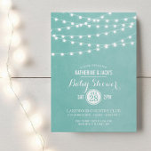 Baby shower Aqua String Lights Invitation