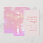 BABY SHOWER Aquarelle Tropical Pink Invitation (Devant / Derrière)