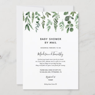 Baby shower aquarelle vert par invitation par cour