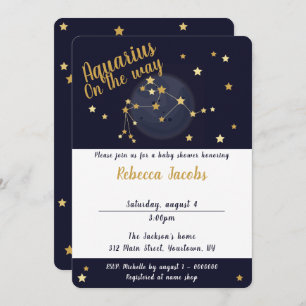 Baby shower Aquarius zodiac Invitation