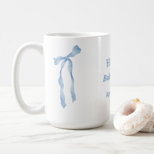 Baby shower arc bleu oh garçon mug (Avec donut)