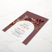 Baby shower Arc d'automne Foil Invitation (Rotation)