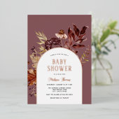 Baby shower Arc d'automne Foil Invitation (Debout devant)