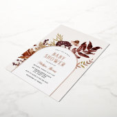 Baby shower Arc d'automne Foil Invitation (Rotation)