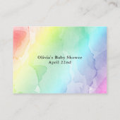 Baby shower arc-en-ciel Apportez une carte d'inser (Dos)