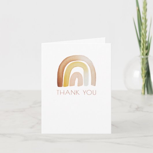 Baby shower Arc-En-Ciel Cute Boho Merci Note (Devant)