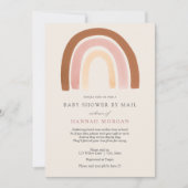 Baby shower arc-en-ciel rose par invitation par co (Devant)