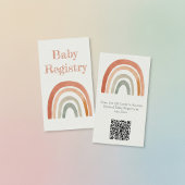 Baby shower arc-en-ciel rustique QR Code Carte d'e