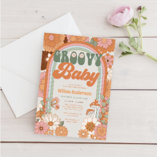 Baby shower arc-en-ciel super Invitation les année
