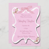 baby shower arc rose Invitation 2 (Devant / Derrière)