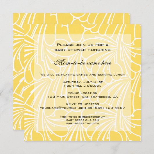 Baby shower, Art Nouveau Floral Pattern Kaart (Voorkant / Achterkant)