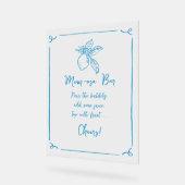 Baby shower au citron tiré à la main - barre Maman (Angle)