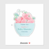 Baby shower autocollant avec fraise mignonne (Feuille)