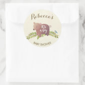 baby shower autocollant ours de bois c'est un garç (Sac)