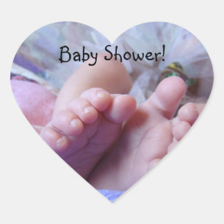 Baby shower autocollants en forme de coeur scellés