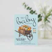Baby shower | Automne Citrouille Roue Baril Carte  (Debout devant)
