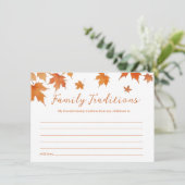 Baby shower Automne Famille Traditions Carte de je (Debout devant)