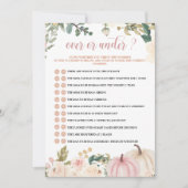 Baby shower Automne Plus Ou Moins Carte De Jeu (Devant)