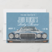 Baby shower automobile classique Invitation (Devant)