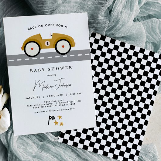 Baby shower automobile course Invitation