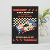 Baby shower automobile course Invitation (Debout devant)