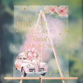 Baby shower automobile rose Floral Accueil