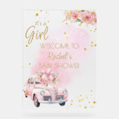 Baby shower automobile rose Floral Accueil (Recto)