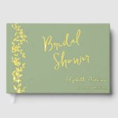 Baby Shower aux Feuilles Botaniques Vert Sauge (Recto)