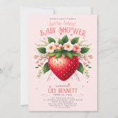 Baby shower aux fraises | Berry Sweet Invitation (Devant)