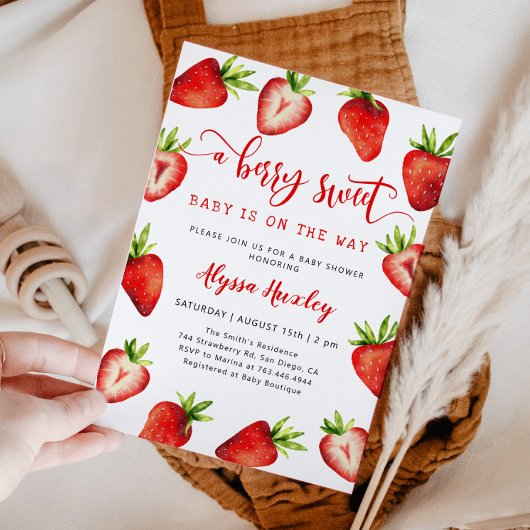 Baby shower aux fraises | Berry Sweet Invitation