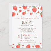 Baby shower aux fraises | Berry Sweet Invitation (Devant)