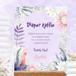 Baby shower avec thème oiseau floral lavande - Tir