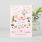 Baby shower aventure Aquarelle Arbres Invitation (Debout devant)