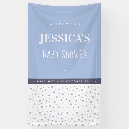 Baby shower Baby Blue Custom Banner (Verticaal)